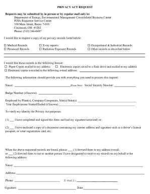 Fillable Online Privacy Act Request Form Emcbc Fax Email Print