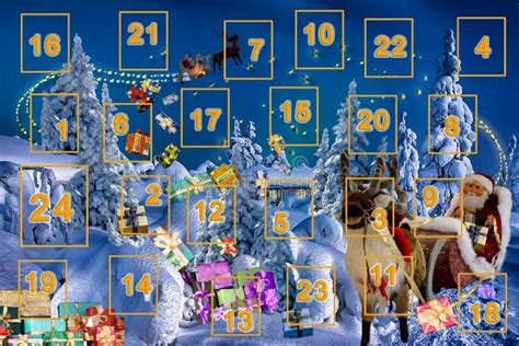 Christmas Advent Calendar, Background Stock Image - Image of merry ...