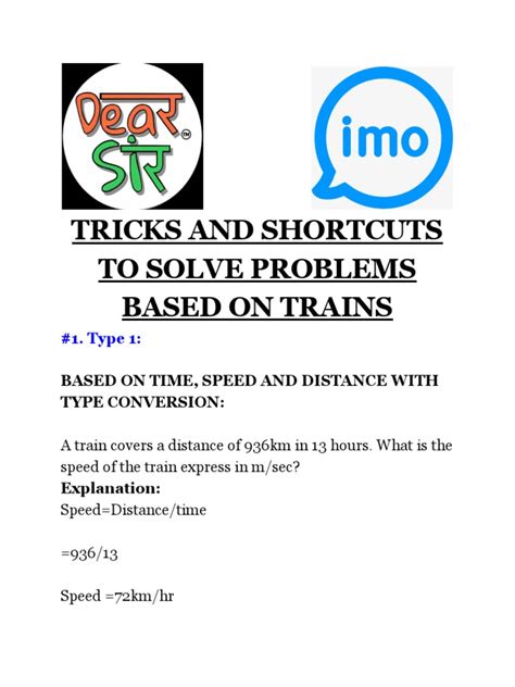 Tricks And Shortcuts To Solve Problems Based On Trains By Dear Sir Fr5gvjitm2xxzxw 161015