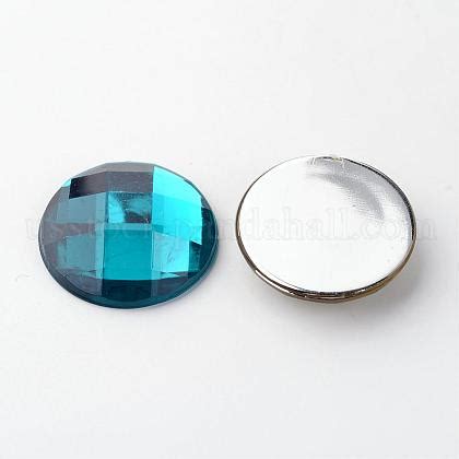 Imitation Taiwan Acrylic Rhinestone Flat Back Cabochons Faceted Half