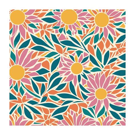 Premium Vector Colorful Boho Hippie Floral Pattern