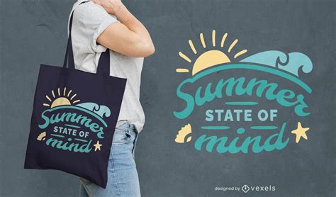 Descarga Vector De Diseño De Bolso Tote Summer Vibes