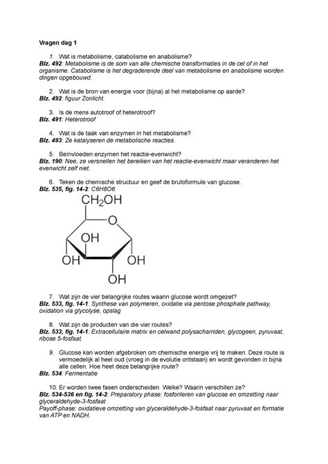 Biochemie Metabolismen Vragen Dag Wat Is Metabolisme Catabolisme