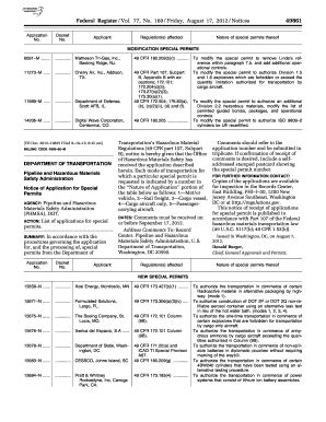 Fillable Online Gpo Fr Notice Of Application For Special U