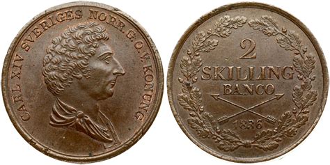 NumisBids Numisbalt Auction 16 Lot 1160 Sweden 2 Skilling 1836 Carl