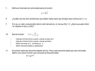 Taller LíMites Y Continuidad PPT