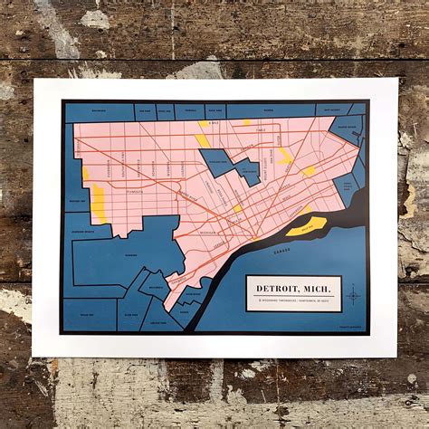 Detroit Map – Woodward Throwbacks