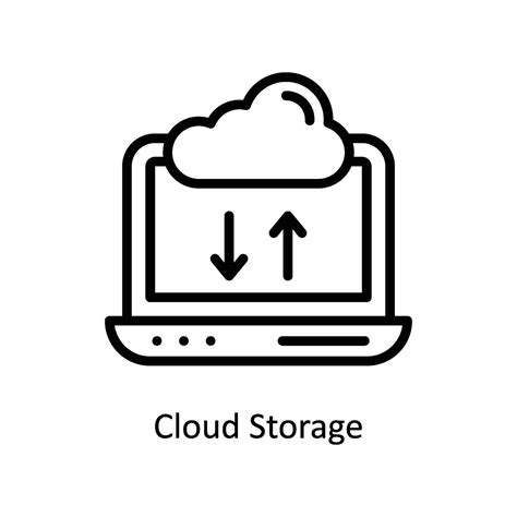 Cloud Storage Vector Outline Icon Style Illustration Eps 10 File