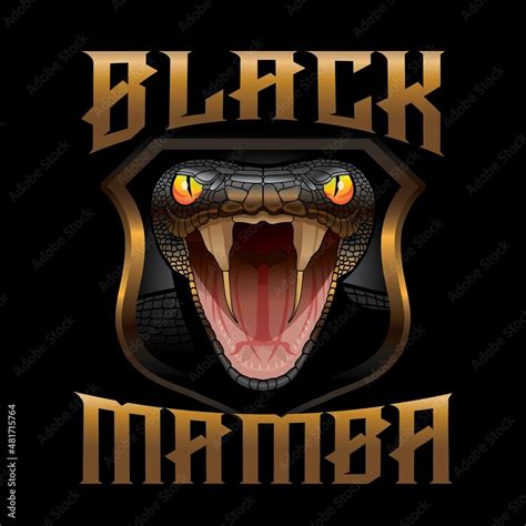 Black Mamba Mascot Logo Design Stock Vector | Adobe Stock