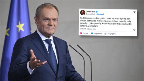 Donald Tusk Reaguje Na S Owa Jaros Awa Kaczy Skiego Zezwalam