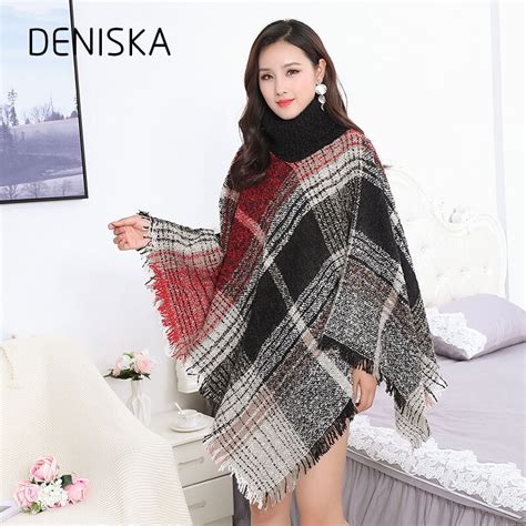 Deniska Alta Calidad Mujer Invierno Bufanda Moda Poncho Mantas Capa