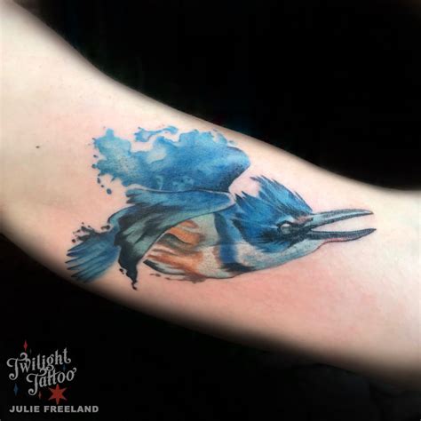 Inkdbyjuliewatercolor Kingfisher Watercolor Color Tattoo Realism Color