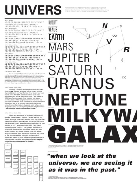 Univers Type Specimen By Annie Yi Ling Wang At Coroflot