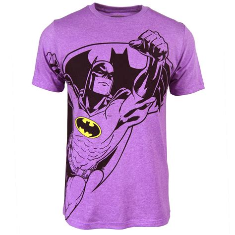 Mens Batman Neon T Shirt Purple