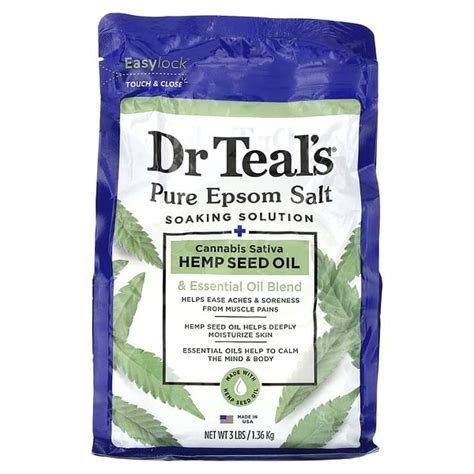 Dr Teal S Pure Epsom Salt Soaking Solution Cannabis Sativa Hemp