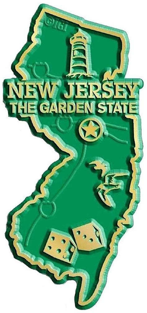 New Jersey The Garden State Map Fridge Magnet