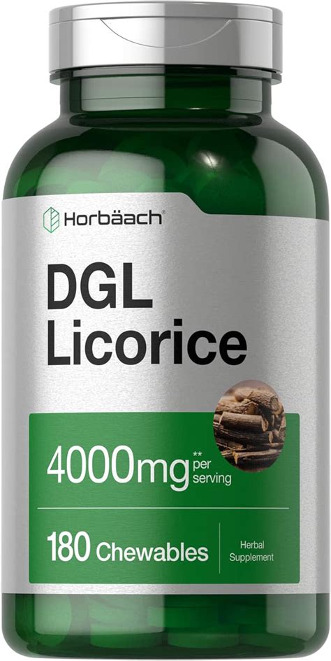 Buy Dgl Licorice Chewable Tablets 4000mg 180 Count Vegetarian And