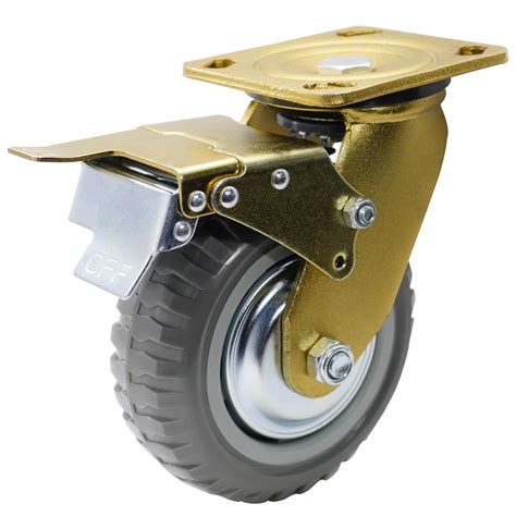 Buy Casoter 6 Gold Swivel Caster Wheel W Safety B6 Dual Locking Brake