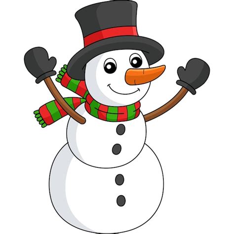 Premium Vector | Snowman Christmas Cartoon Colored Clipart