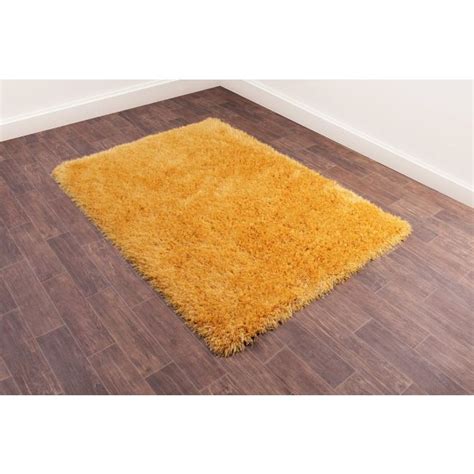 Ultimate Boston Ochre Plain Shaggy Rug Ashanti Rugs