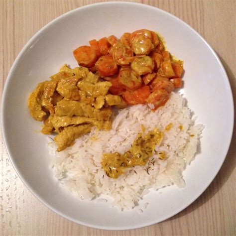 Poulet Et Carotte Au Curry Avec Riz Blanc Tha Landais Manger Healthy