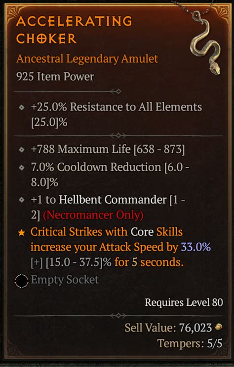 Amulet Hellbent Commander With Cooldown Topic D2jsp