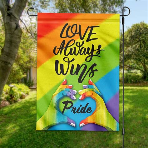 Unifinz Lgbt Flags Love Always Wins Lgbt Rainbow Color Garden Flag Lgb