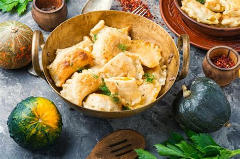 Premium Photo Homemade Dumplings With Pumpkin