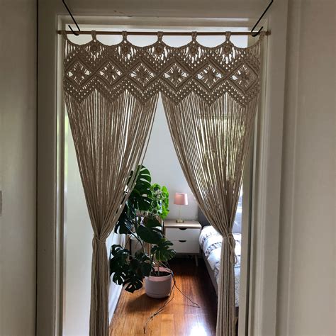 Large Macrame Hanging Door Curtain Handmade In Australia Etsy