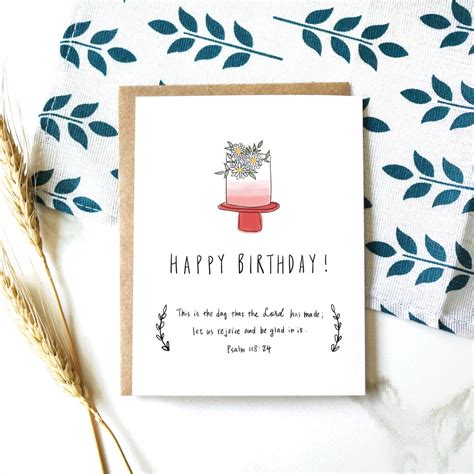 Happy Birthday Card for Her/scripture Birthday Card With Psalm 118:24/this is the Day That the ...