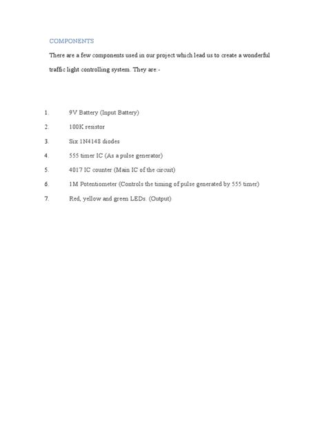 Traffic Light Components Pdf Resistor Electronic Circuits