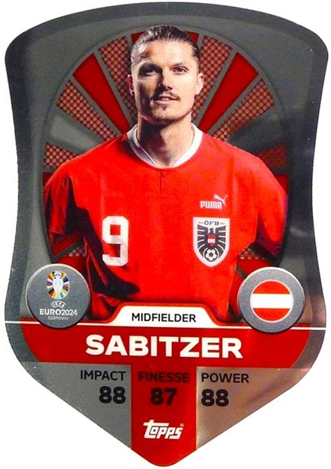 Euro Sabitzer Sc Chrome Pro Elite Shield Karty Match Attax Topps