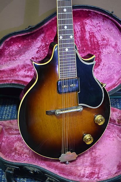 Vintage Gibson Em 200 Solid Body Florentine Electric Mandolin Reverb