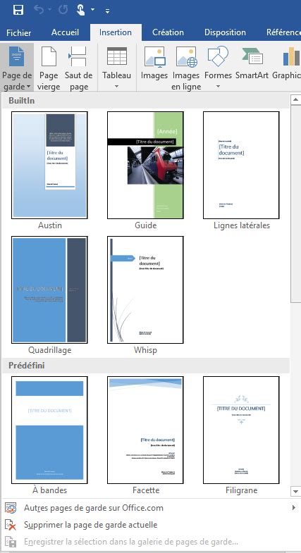 Comment Cr Er Une Page De Garde Word Mod Les Gratuits