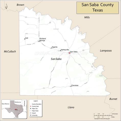 San Saba County Map Texas Where Is Located Cities Population