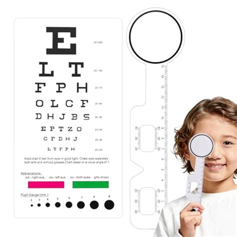 Eye Exam Chart Visual Acuity Measurement Red Green Color Strips Eye
