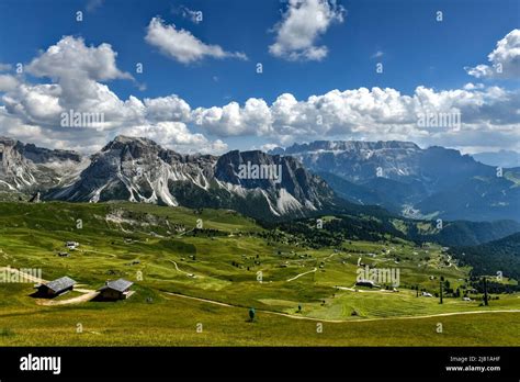 Morgenansicht Des Gr Dner Tals In Den Dolomiten Lage Nationalpark Puez