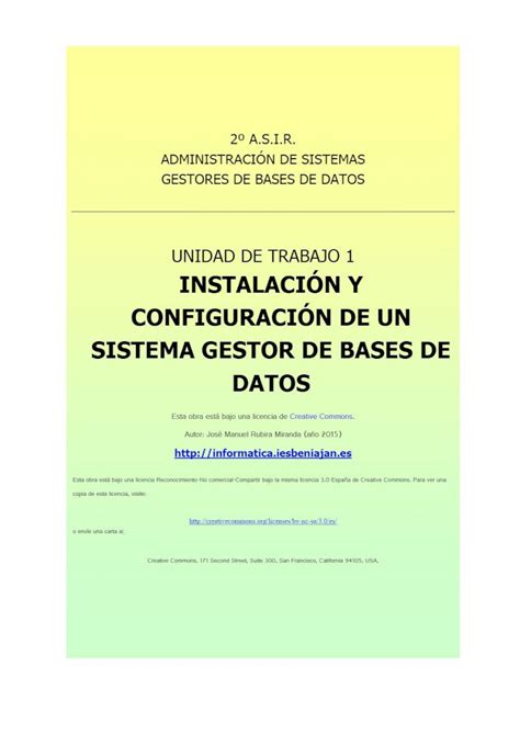 Pdf ⭐instalaciÓn Y ConfiguraciÓn De Un Sistema Gestor De Bases De