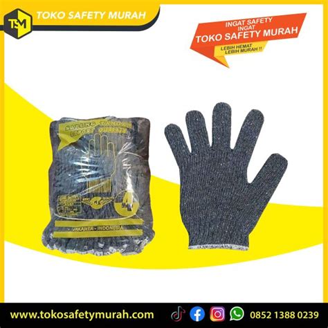 Sarung Tangan Kerja Abu Abu Polos Rajut Benang Safety Gloves B Kain