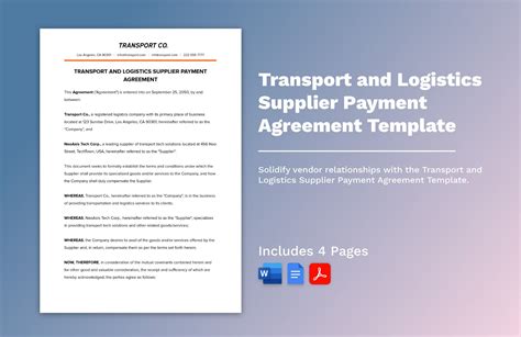 Free Supplier Agreement Templates Editable And Printable