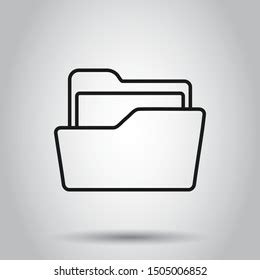 File Folder Icon Flat Style Documents Stock Vector Royalty Free