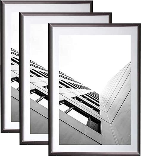 Lot De 3 Cadres Photo 40x60 Cm Gris Anthracite Ou 60x40 Cm Vitre