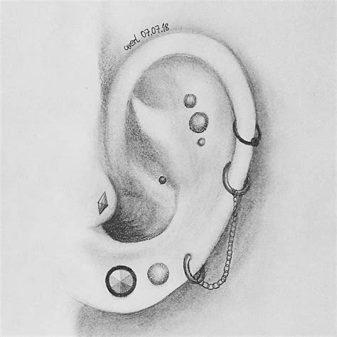 Ear Piercings Drawing Np