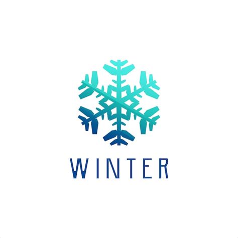 Plantilla De Degradado Colorido De Logotipo De Invierno De Nieve