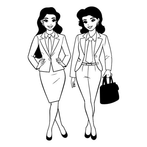 Mujeres De Negocios Elegante Avatar Personaje De Dibujos Animados Con