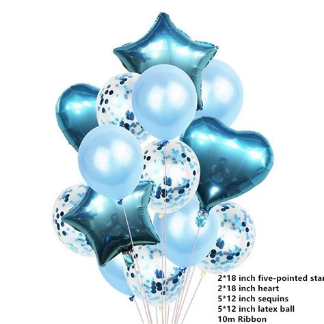 14Pcs Metallic Ballonnen Heart Star Gold Folie Bal Grandado