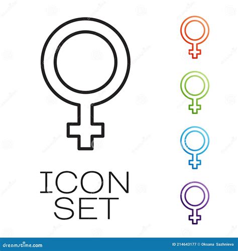 Black Line Female Gender Symbol Icon Isolated On White Background Venus Symbol Stock Vector