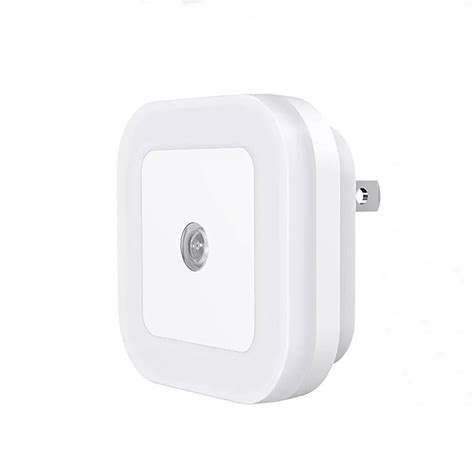 Wall Outlet Led Night Light Sensor Cool White Plugin Indoor Nightlight