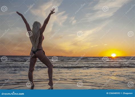 Mujer En Bikini En La Playa Foto De Archivo Imagen De Hembra