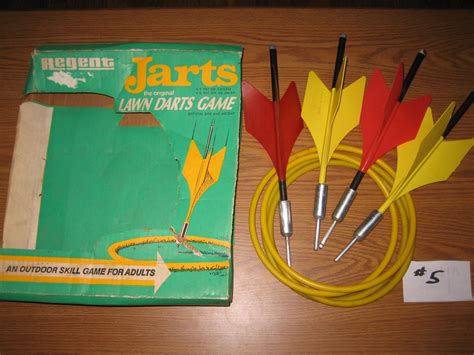 Vintage Regent Jarts Lawn Darts Set In Box For Display Only